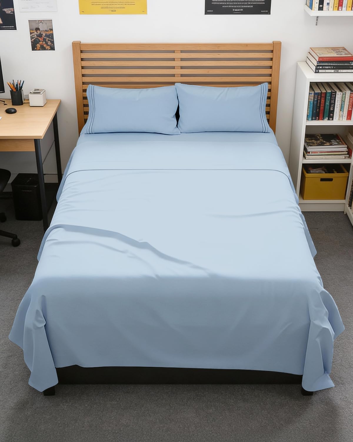 Queen Size 4 Piece Sheet Set - Comfy Breathable & Cooling Sheets - White