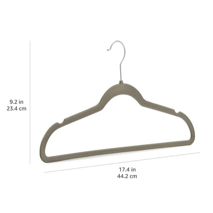 Amazon Basics Slim Velvet Non-Slip Space Saving Suit Clothes Hangers, Closet Organizer, Black, 50-Pack