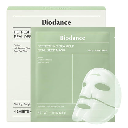 BIODANCE Bio-Collagen Real Deep Mask, Hydrating Overnight Hydrogel Face Mask, Pore Minimizing, Elasticity, Plumping, Travel Essentials &amp; Self Care Gifts for Women, Korean Skin Care | 1.19oz(34g) x 4ea