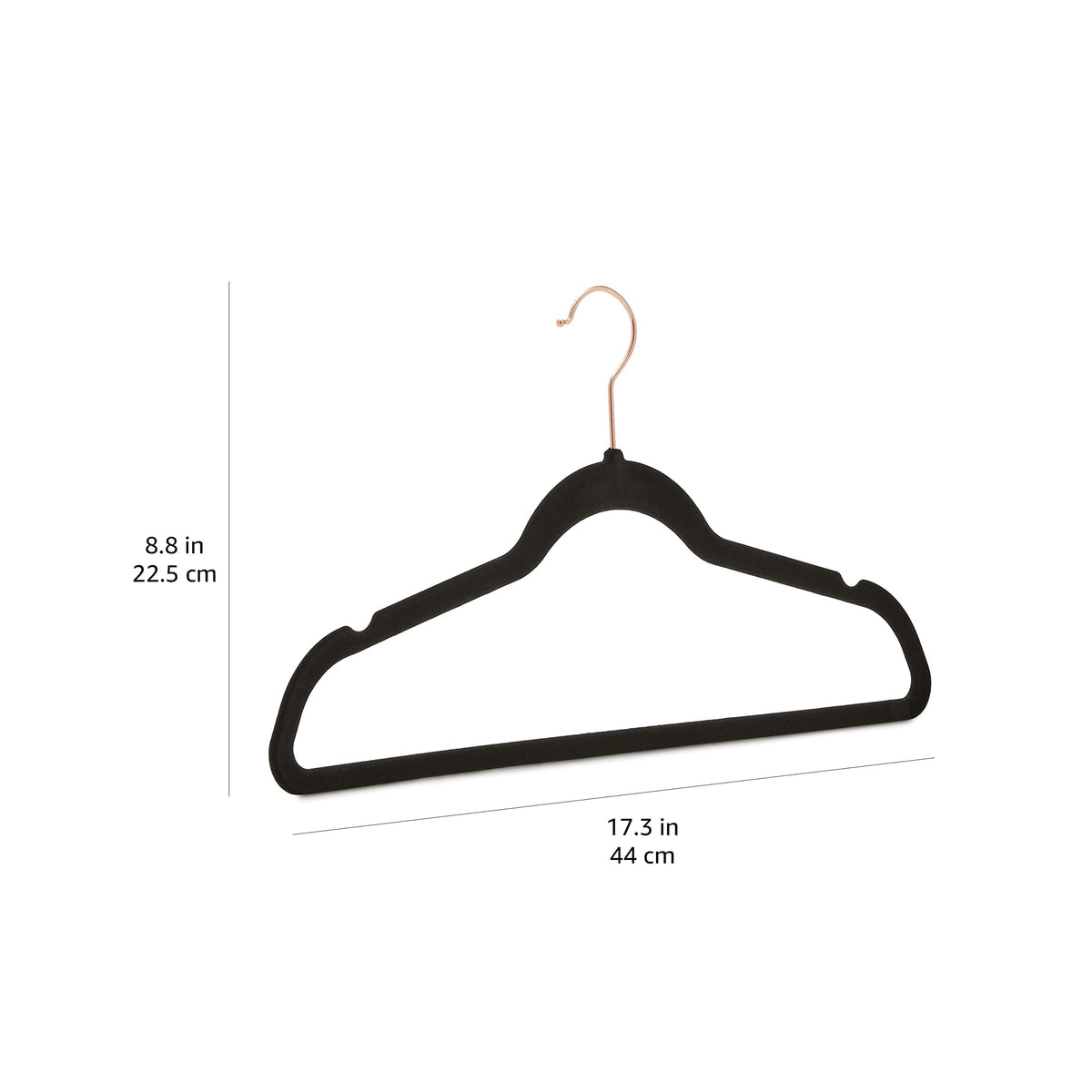 Amazon Basics Slim Velvet Non-Slip Space Saving Suit Clothes Hangers, Closet Organizer, Black, 50-Pack