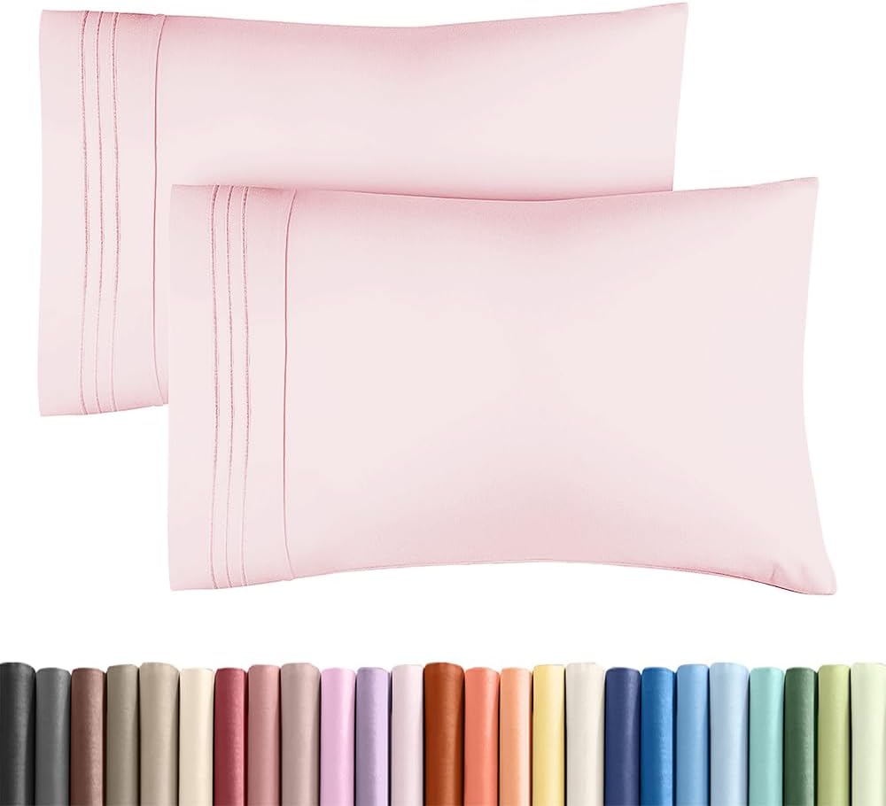 Queen Pillow Cases Set of 4 - Ultra Soft Cozy Pillowcase Covers - Charcoal