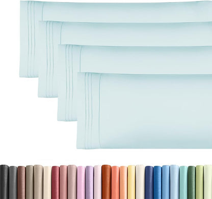 Queen Pillow Cases Set of 4 - Ultra Soft Cozy Pillowcase Covers - Charcoal