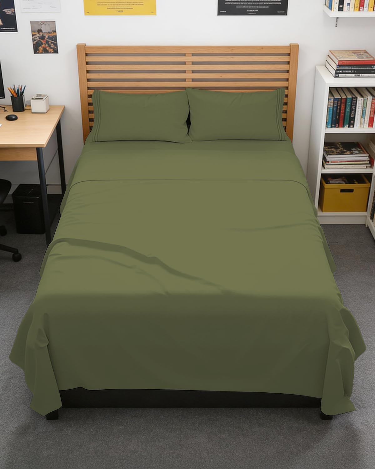 Queen Size 4 Piece Sheet Set - Comfy Breathable &amp; Cooling Sheets - White