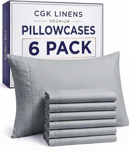 Queen Pillow Cases Set of 4 - Ultra Soft Cozy Pillowcase Covers - Charcoal