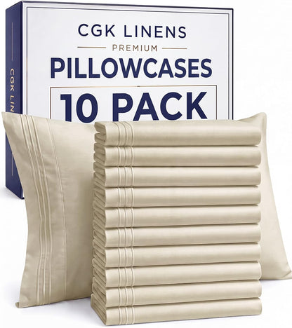 Queen Pillow Cases Set of 4 - Ultra Soft Cozy Pillowcase Covers - Charcoal