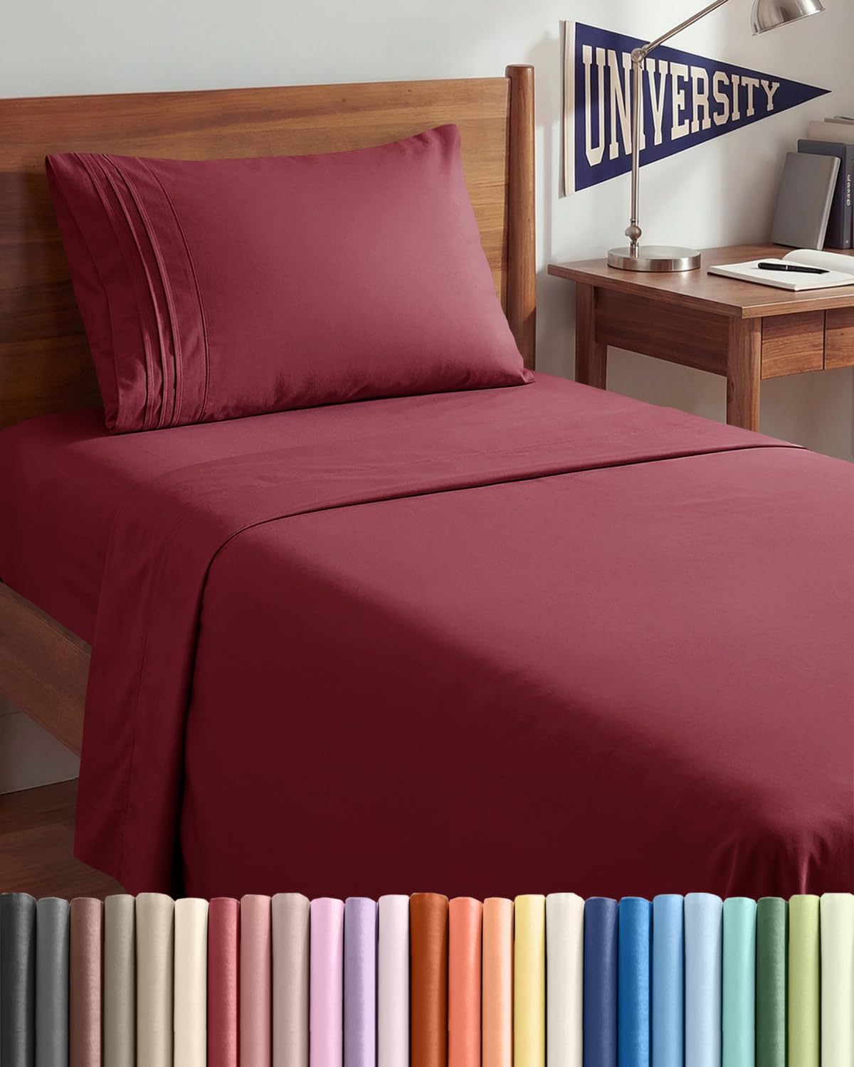 Queen Size 4 Piece Sheet Set - Comfy Breathable &amp; Cooling Sheets - White