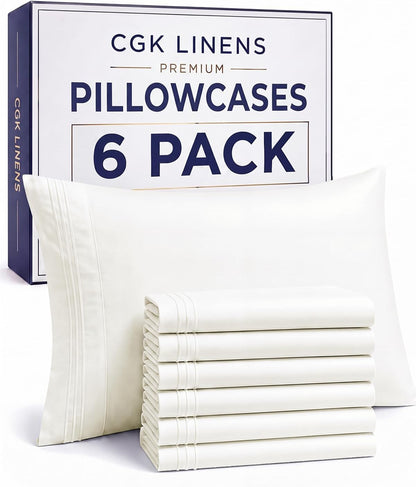 Queen Pillow Cases Set of 4 - Ultra Soft Cozy Pillowcase Covers - Charcoal