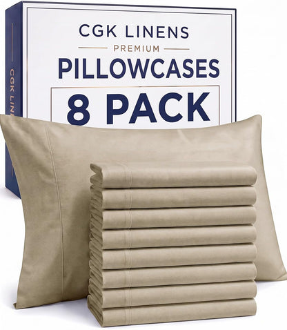 Queen Pillow Cases Set of 4 - Ultra Soft Cozy Pillowcase Covers - Charcoal