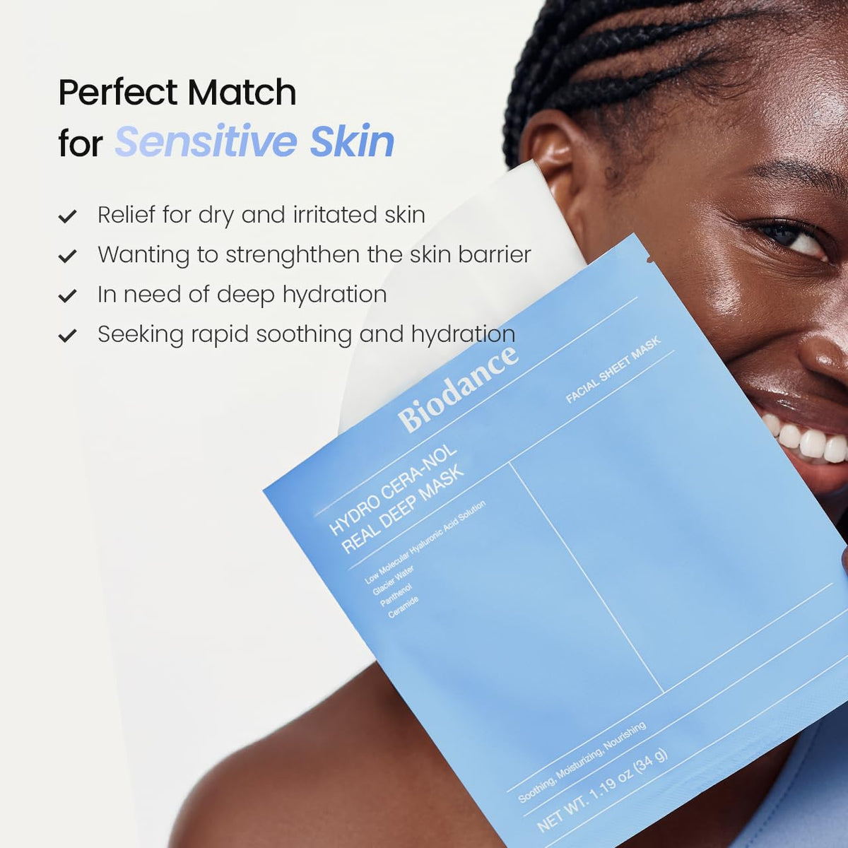BIODANCE Bio-Collagen Real Deep Mask, Hydrating Overnight Hydrogel Face Mask, Pore Minimizing, Elasticity, Plumping, Travel Essentials &amp; Self Care Gifts for Women, Korean Skin Care | 1.19oz(34g) x 4ea