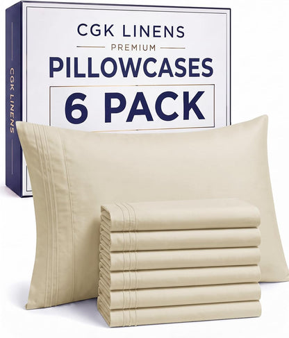 Queen Pillow Cases Set of 4 - Ultra Soft Cozy Pillowcase Covers - Charcoal