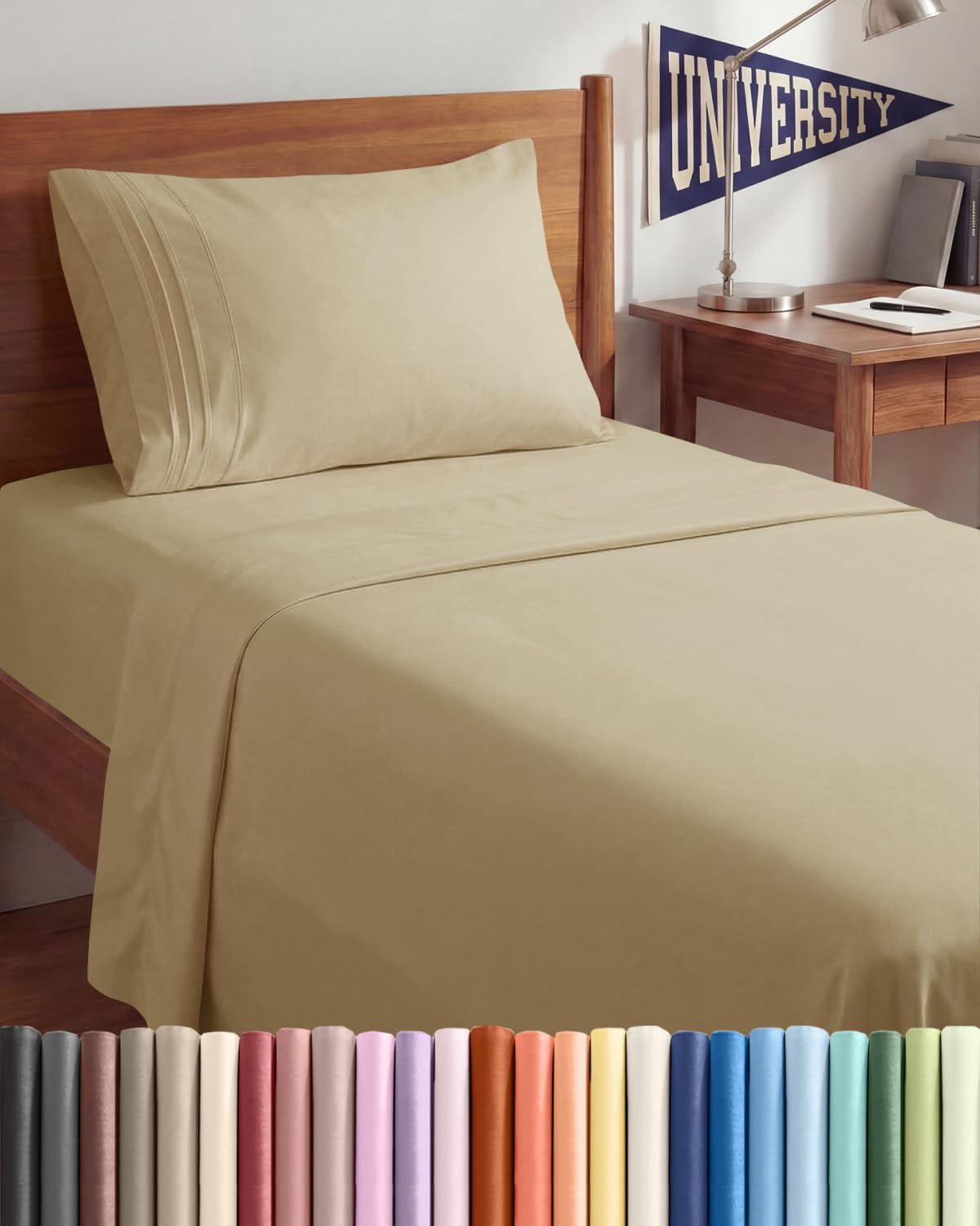 Queen Size 4 Piece Sheet Set - Comfy Breathable &amp; Cooling Sheets - White