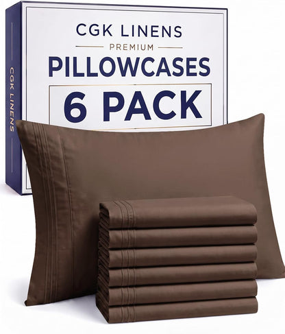 Queen Pillow Cases Set of 4 - Ultra Soft Cozy Pillowcase Covers - Charcoal