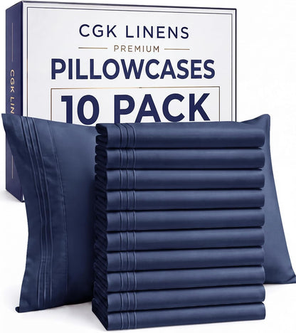 Queen Pillow Cases Set of 4 - Ultra Soft Cozy Pillowcase Covers - Charcoal
