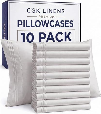 Queen Pillow Cases Set of 4 - Ultra Soft Cozy Pillowcase Covers - Charcoal