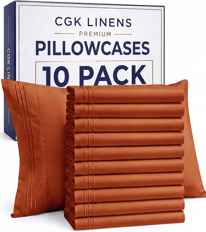 Queen Pillow Cases Set of 4 - Ultra Soft Cozy Pillowcase Covers - Charcoal