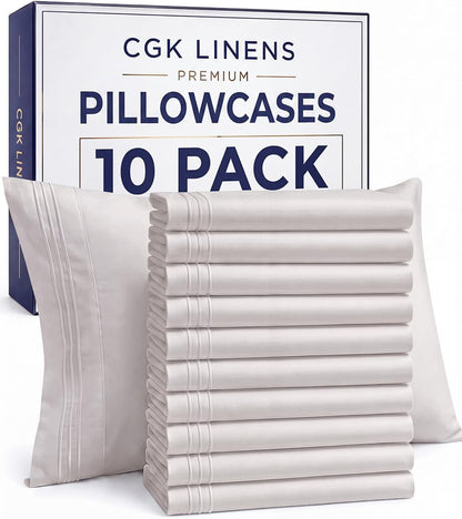 Queen Pillow Cases Set of 4 - Ultra Soft Cozy Pillowcase Covers - Charcoal