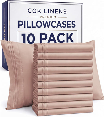 Queen Pillow Cases Set of 4 - Ultra Soft Cozy Pillowcase Covers - Charcoal