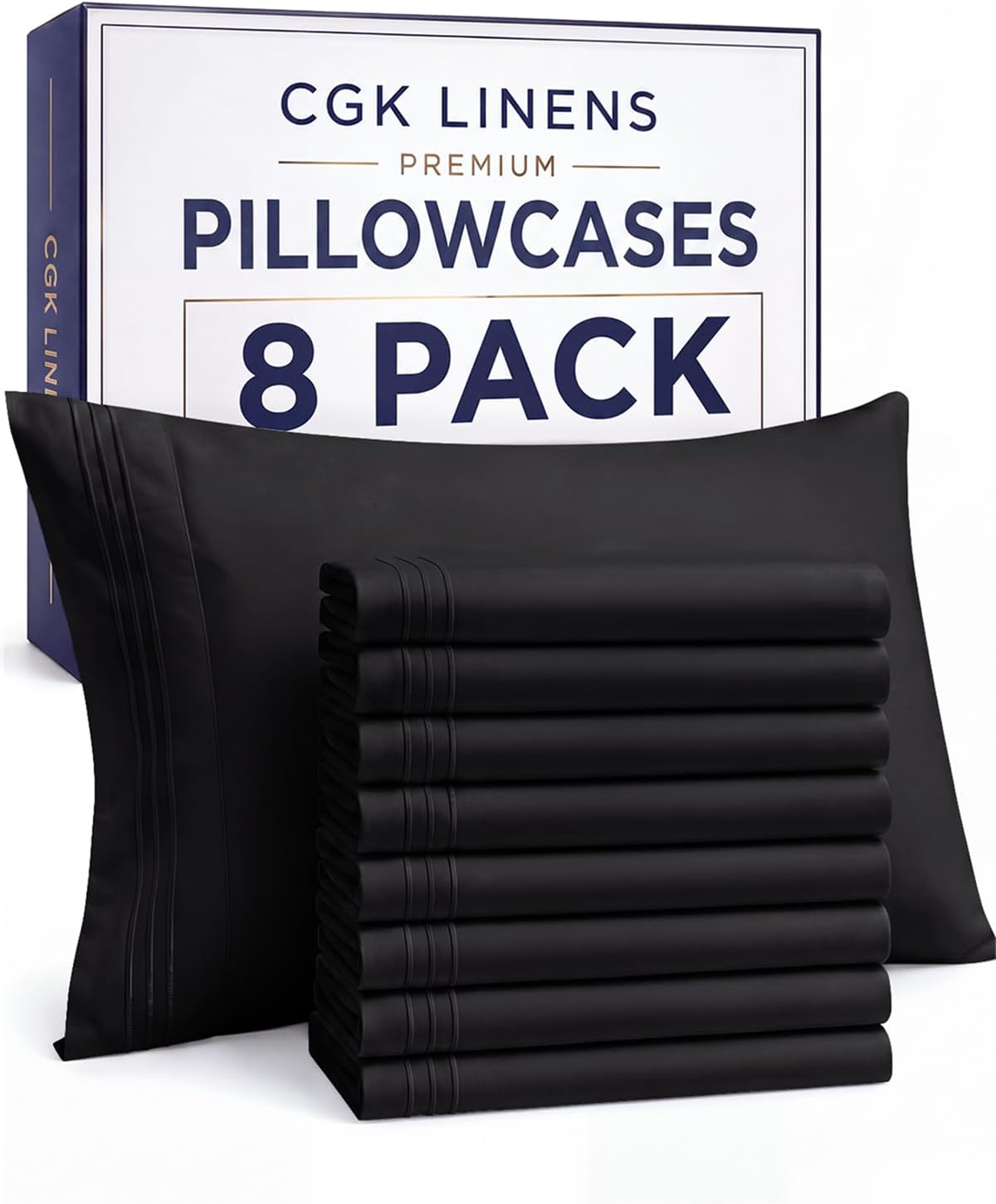 Queen Pillow Cases Set of 4 - Ultra Soft Cozy Pillowcase Covers - Charcoal