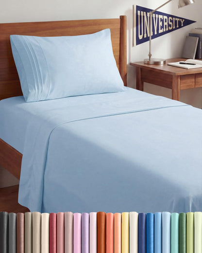 Queen Size 4 Piece Sheet Set - Comfy Breathable &amp; Cooling Sheets - White
