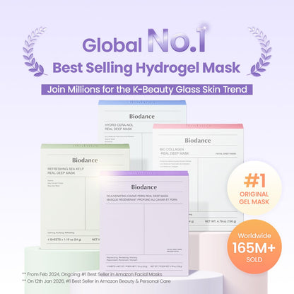 BIODANCE Bio-Collagen Real Deep Mask, Hydrating Overnight Hydrogel Face Mask, Pore Minimizing, Elasticity, Plumping, Travel Essentials &amp; Self Care Gifts for Women, Korean Skin Care | 1.19oz(34g) x 4ea