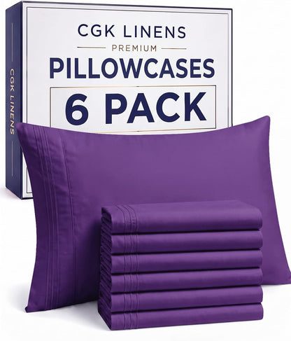 Queen Pillow Cases Set of 4 - Ultra Soft Cozy Pillowcase Covers - Charcoal