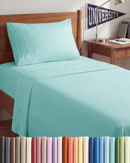 Queen Size 4 Piece Sheet Set - Comfy Breathable &amp; Cooling Sheets - White