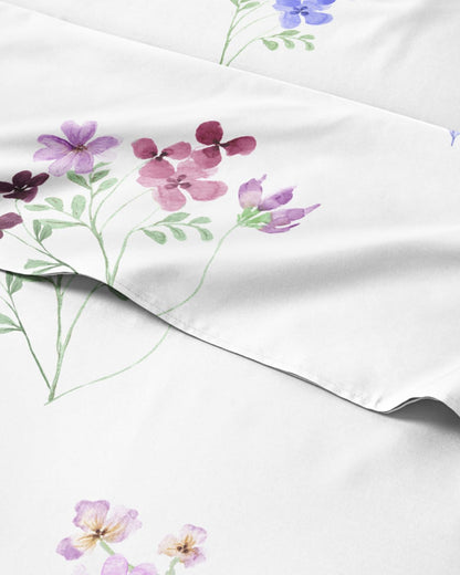 Queen Size 4 Piece Sheet Set - Comfy Breathable &amp; Cooling Sheets - White