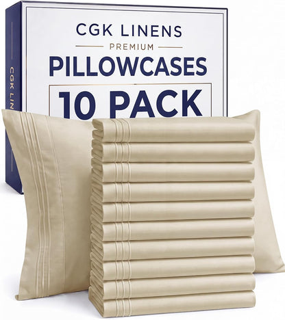 Queen Pillow Cases Set of 4 - Ultra Soft Cozy Pillowcase Covers - Charcoal