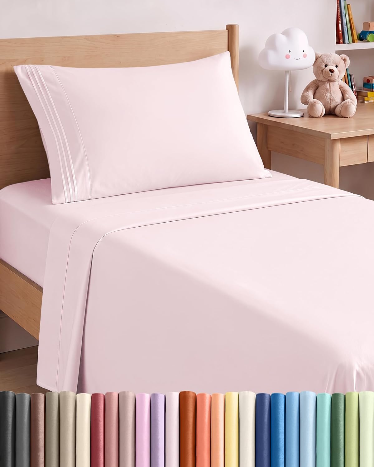Queen Size 4 Piece Sheet Set - Comfy Breathable &amp; Cooling Sheets - White