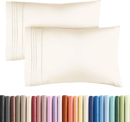 Queen Pillow Cases Set of 4 - Ultra Soft Cozy Pillowcase Covers - Charcoal