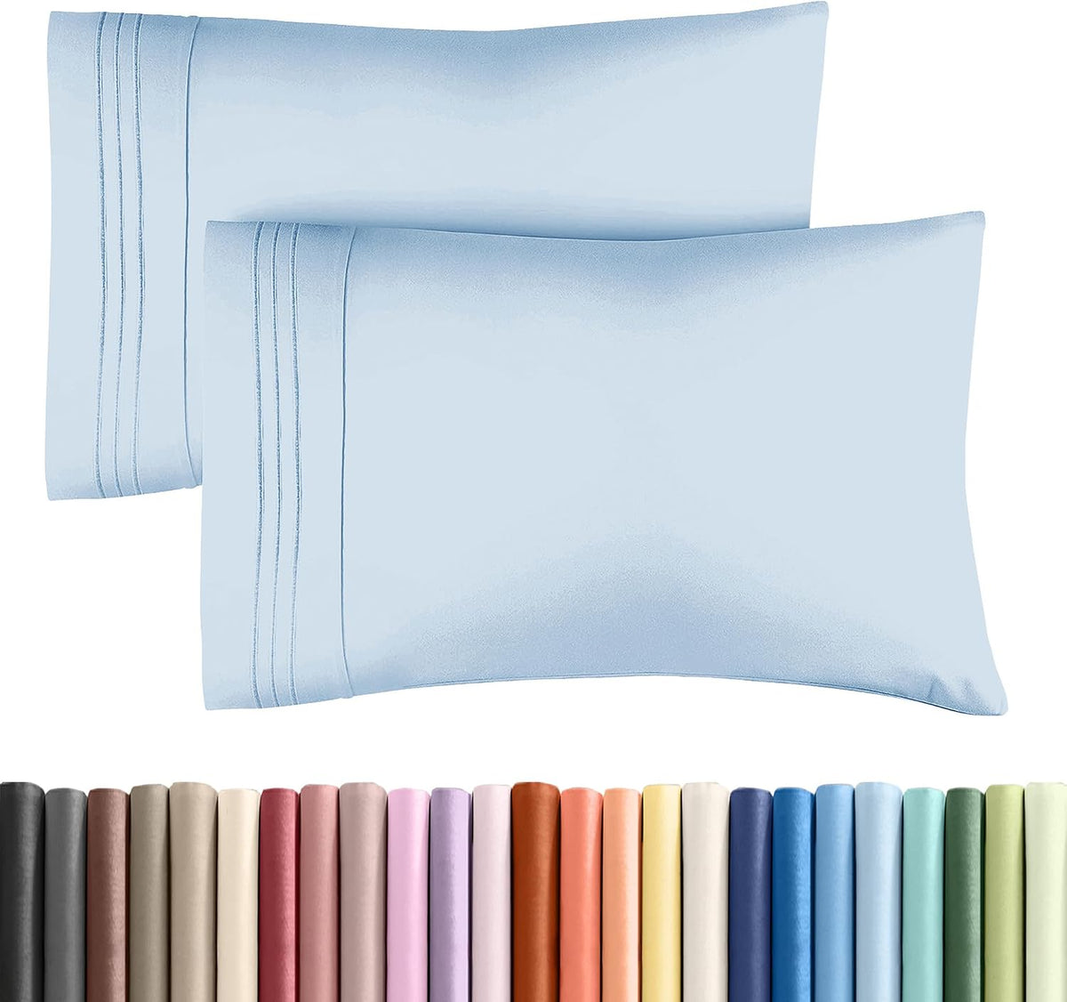 Queen Pillow Cases Set of 4 - Ultra Soft Cozy Pillowcase Covers - Charcoal