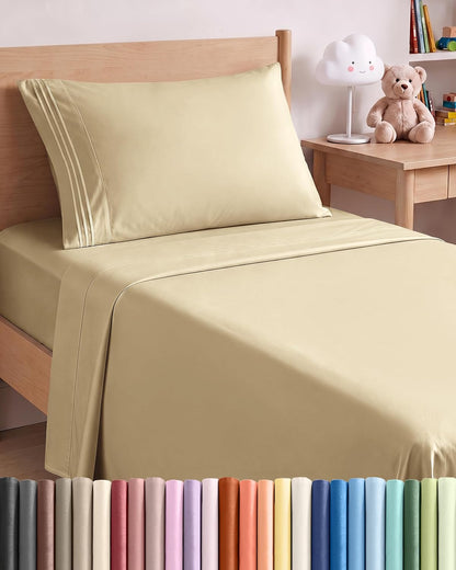 Queen Size 4 Piece Sheet Set - Comfy Breathable &amp; Cooling Sheets - White