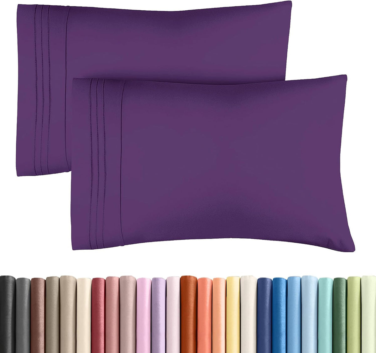 Queen Pillow Cases Set of 4 - Ultra Soft Cozy Pillowcase Covers - Charcoal