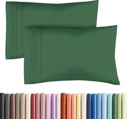 Queen Pillow Cases Set of 4 - Ultra Soft Cozy Pillowcase Covers - Charcoal