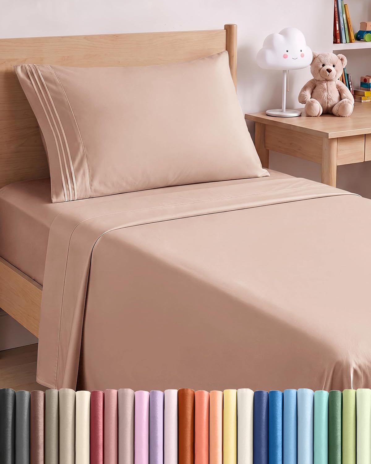 Queen Size 4 Piece Sheet Set - Comfy Breathable &amp; Cooling Sheets - White