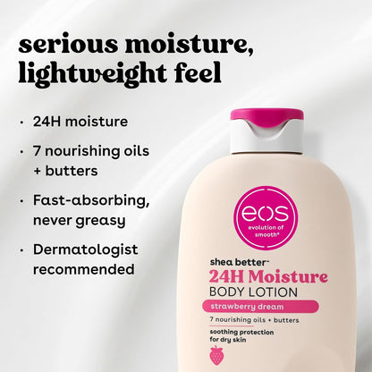 eos Shea Better Body Lotion- Vanilla Cashmere, 24-Hour Moisture, 16 fl oz