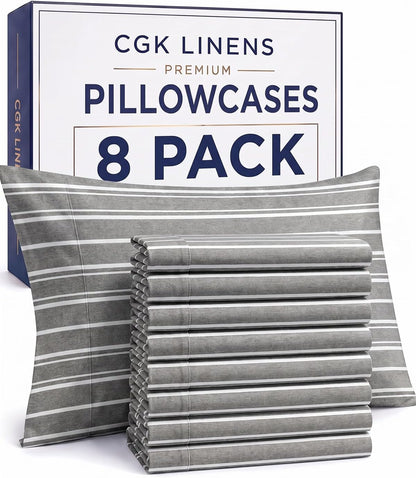 Queen Pillow Cases Set of 4 - Ultra Soft Cozy Pillowcase Covers - Charcoal