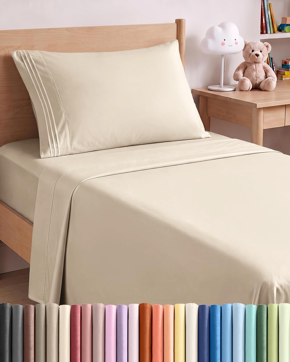 Queen Size 4 Piece Sheet Set - Comfy Breathable &amp; Cooling Sheets - White