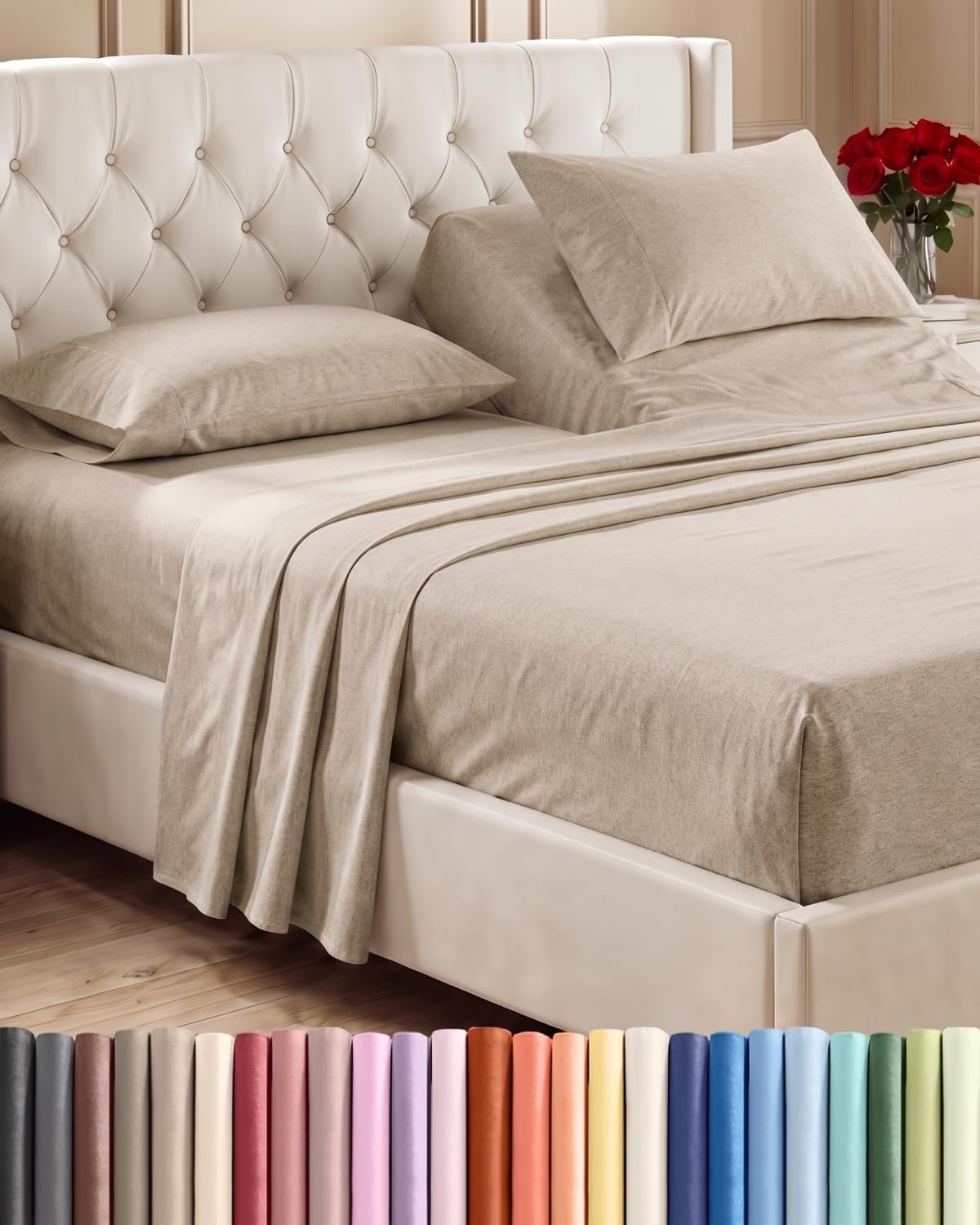Queen Size 4 Piece Sheet Set - Comfy Breathable &amp; Cooling Sheets - White