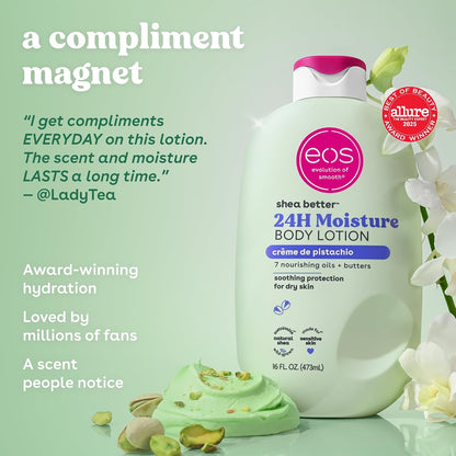 eos Shea Better Body Lotion- Vanilla Cashmere, 24-Hour Moisture, 16 fl oz