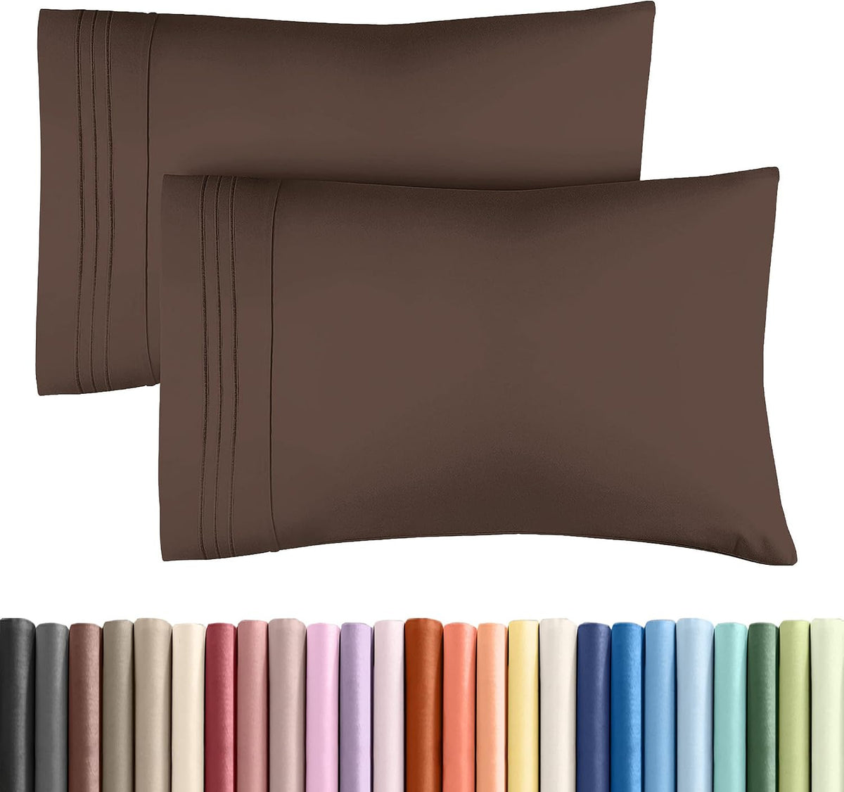 Queen Pillow Cases Set of 4 - Ultra Soft Cozy Pillowcase Covers - Charcoal
