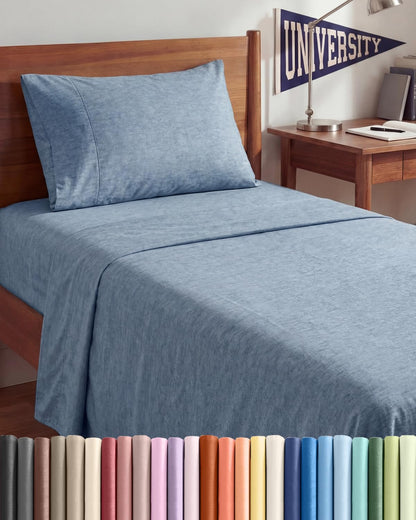 Queen Size 4 Piece Sheet Set - Comfy Breathable &amp; Cooling Sheets - White