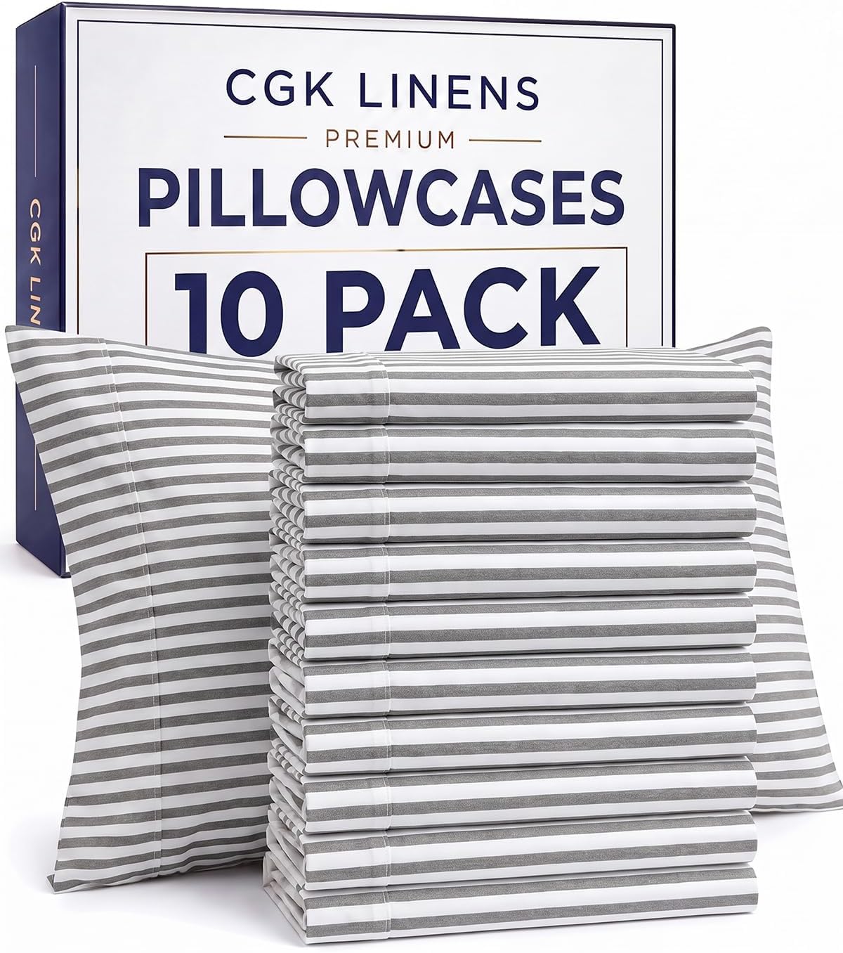Queen Pillow Cases Set of 4 - Ultra Soft Cozy Pillowcase Covers - Charcoal