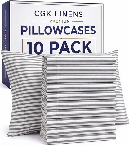 Queen Pillow Cases Set of 4 - Ultra Soft Cozy Pillowcase Covers - Charcoal