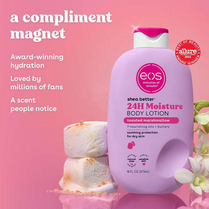 eos Shea Better Body Lotion- Vanilla Cashmere, 24-Hour Moisture, 16 fl oz
