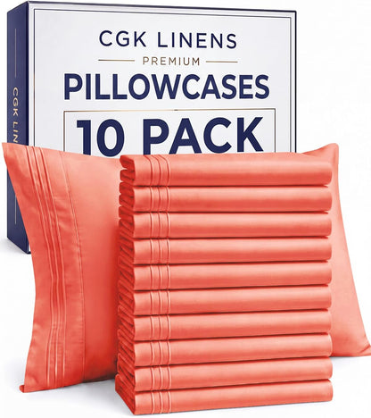 Queen Pillow Cases Set of 4 - Ultra Soft Cozy Pillowcase Covers - Charcoal