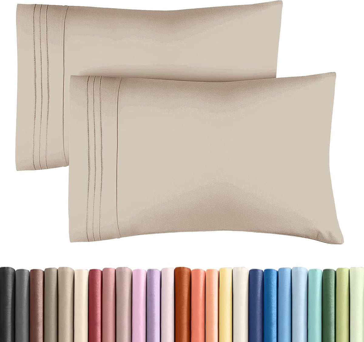 Queen Pillow Cases Set of 4 - Ultra Soft Cozy Pillowcase Covers - Charcoal