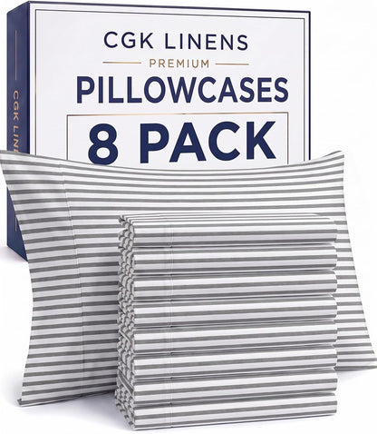 Queen Pillow Cases Set of 4 - Ultra Soft Cozy Pillowcase Covers - Charcoal