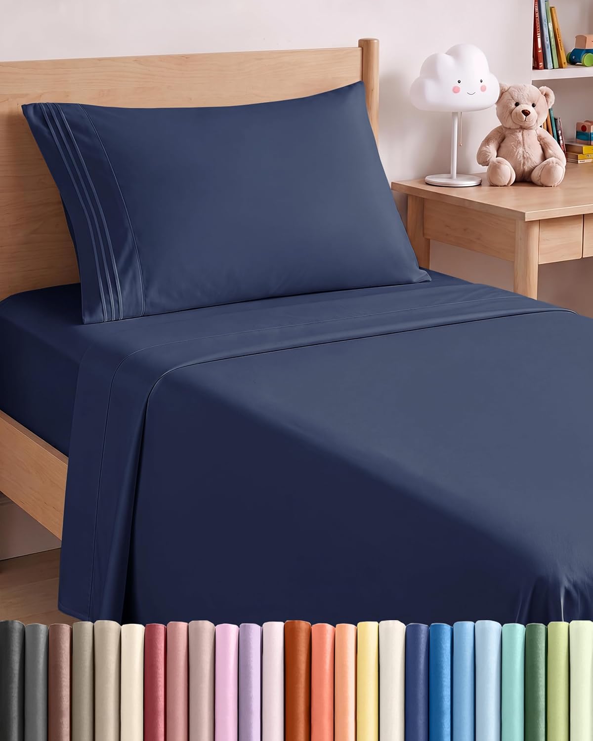 Queen Size 4 Piece Sheet Set - Comfy Breathable &amp; Cooling Sheets - White