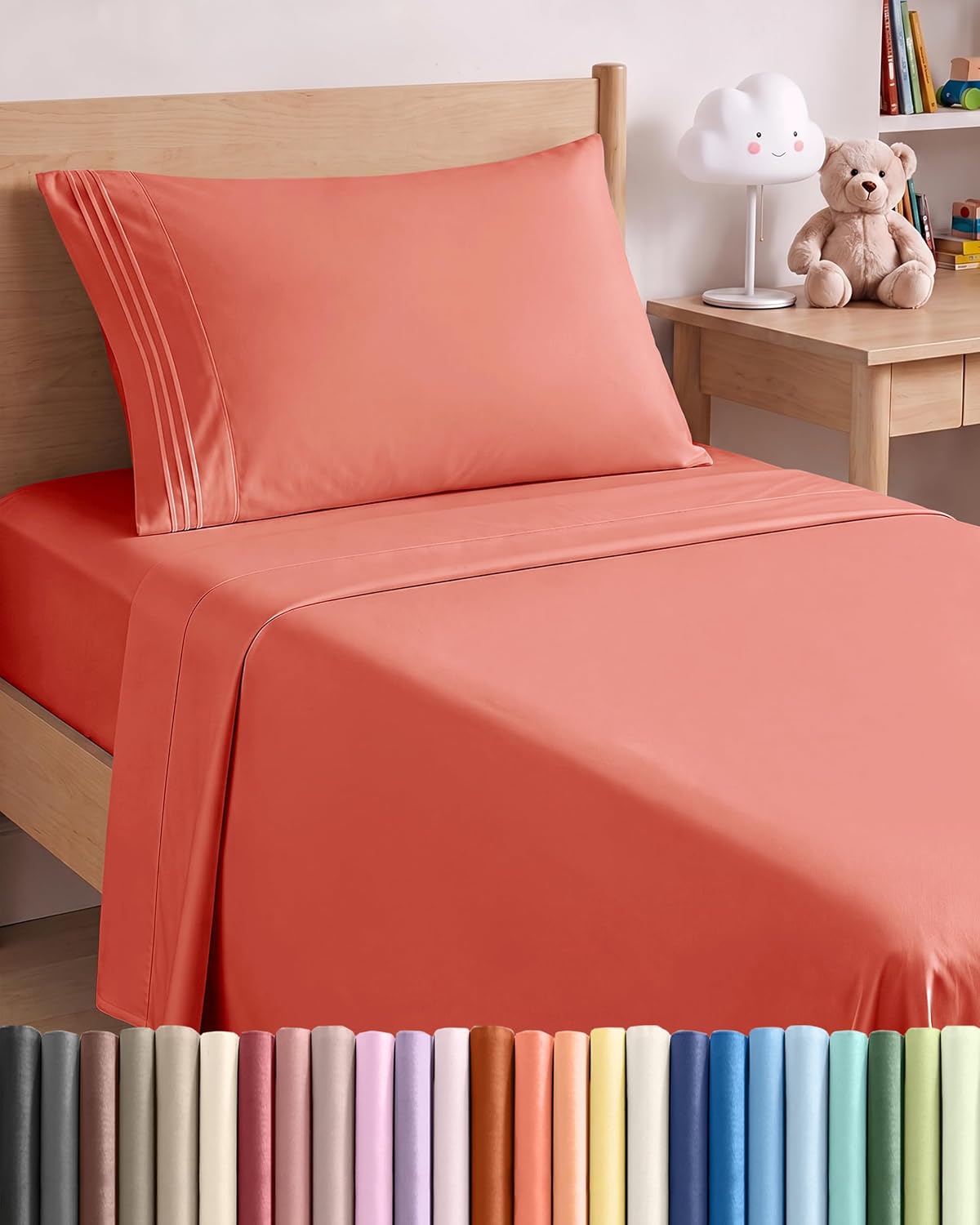 Queen Size 4 Piece Sheet Set - Comfy Breathable &amp; Cooling Sheets - White